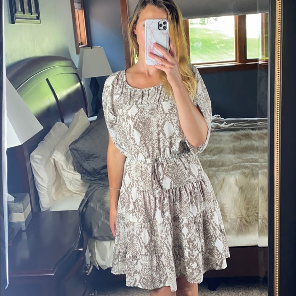 Loft Reptile Print Empire Dress, XS